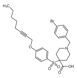 1-(4-bromobenzyl)-4-(4-oct-2-ynyloxybenzenesulfonyl)piperidine-4-carboxylic acid_287201-68-7