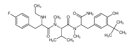 (S)-N-((S)-1-amino-3-(3-(tert-butyl)-4-hydroxyphenyl)-1-oxopropan-2-yl)-2-((S)-2-(ethylamino)-3-(4-fluorophenyl)-N-methylpropanamido)-N,3-dimethylbutanamide_287206-16-0