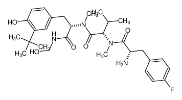 (S)-2-((S)-2-amino-3-(4-fluorophenyl)-N-methylpropanamido)-N-((S)-3-(3-(tert-butyl)-4-hydroxyphenyl)-1-((hydroxymethyl)amino)-1-oxopropan-2-yl)-N,3-dimethylbutanamide_287206-91-1