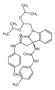 (3R)-1-(2,2-diisopropoxyethyl)-3-((4-methylphenyl)aminocarbonylmethyl)-3-(N'-(4-methylphenyl)ureido)indolin-2-one_287388-69-6
