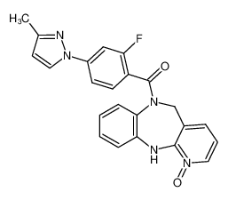 6-(2-fluoro-4-(3-methyl-1H-pyrazol-1-yl)benzoyl)-6,11-dihydro-5H-benzo[b]pyrido[2,3-e][1,4]diazepine 1-oxide_287391-33-7