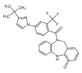 6-(4-(3-(tert-butyl)-1H-pyrazol-1-yl)-2-(trifluoromethyl)benzoyl)-6,11-dihydro-5H-benzo[b]pyrido[2,3-e][1,4]diazepine 1-oxide_287391-36-0