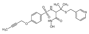 2-((4-(but-2-yn-1-yloxy)phenyl)sulfonamido)-N-hydroxy-3-methyl-3-((pyridin-3-ylmethyl)thio)butanamide_287404-52-8
