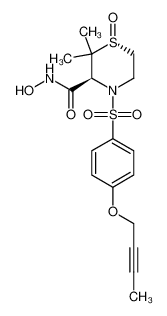 (3S)-4-{[4-(2-Butynyloxy)phenyl]sulfonyl}-N-hydroxy-2,2-dimethyl-3-thiomorpholine carboxamide (1R)-oxide_287405-47-4