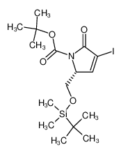 (R)-5-(tert-Butyl-dimethyl-silanyloxymethyl)-3-iodo-2-oxo-2,5-dihydro-pyrrole-1-carboxylic acid tert-butyl ester_287476-37-3
