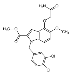 methyl N-(3,4-dichlorobenzyl)-5-methoxy-4-carbamoylmethoxyindole-2-carboxylate_287481-72-5