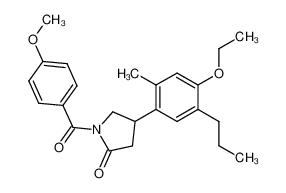 4-(4-ethoxy-2-methyl-5-propyl-phenyl)-1-(4-methoxy-benzoyl)-pyrrolidin-2-one_28766-68-9