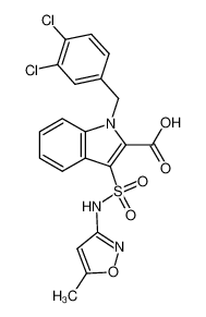 1-(3,4-dichlorobenzyl)-3-(N-(5-methylisoxazol-3-yl)sulfamoyl)-1H-indole-2-carboxylic acid_287725-40-0