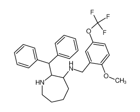 2-benzhydryl-3-(2-methoxy-5-trifluoromethoxy-benzyl)aminohomopiperidine_287727-73-5