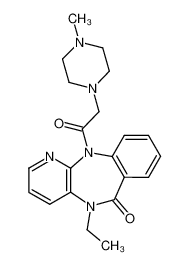 5-ethyl-11-[(4-methyl-piperazin-1-yl)-acetyl]-5,11-dihydro-benzo[e]pyrido[3,2-b][1,4]diazepin-6-one_28781-52-4