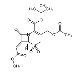 tert-butyl (R,Z)-3-(acetoxymethyl)-7-(2-methoxy-2-oxoethylidene)-8-oxo-5-thia-1-azabicyclo[4.2.0]oct-2-ene-2-carboxylate 5,5-dioxide_287919-61-3