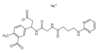 3-(4-methyl-3-nitrophenyl)-3-{2-[4-(pyrimidin-2-ylamino)butyrylamino]acetylamino}propionic acid sodium salt_287966-66-9