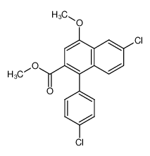6-Chloro-1-(4-chloro-phenyl)-4-methoxy-naphthalene-2-carboxylic acid methyl ester_28799-34-0