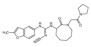 2-cyano-1-(2-methylbenzofuran-5-yl)-3-(2-oxo-1-(2-oxo-2-(pyrrolidin-1-yl)ethyl)azocan-3-yl)guanidine_288075-38-7