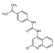 1-(4-N,N-dimethylaminophenyl)-3-(2-chloroquinolin-4-yl)urea_288150-45-8
