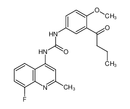 1-(3-butyryl-4-methoxyphenyl)-3-(8-fluoro-2-methylquinolin-4-yl)urea_288150-54-9
