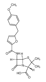 6β-[5-(4-methoxy-benzyl)-furan-2-carbonylamino]-penicillanic acid_28816-60-6