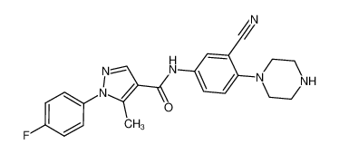 N-[3-cyano-4-(piperazin-1-yl)phenyl]-1-(4-fluorophenyl)-5-methylpyrazole-4-carboxamide_288250-15-7
