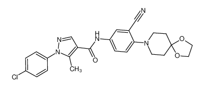 1-(4-chlorophenyl)-N-[3-cyano-4-(1,4-dioxa-8-azaspiro[4,5]deca-8-yl)phenyl]-5-methylpyrazole-4-carboxamide_288250-54-4