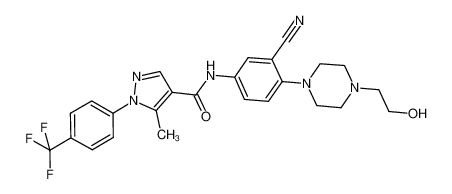 N-{3-cyano-4-[4-(2-hydroxyethyl)piperazin-1-yl]phenyl}-1-(4-trifluoromethylphenyl)-5-methylpyrazole-4-carboxamide_288250-69-1