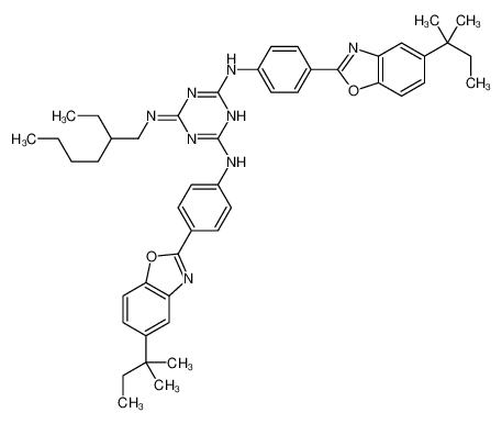 6-N-(2-ethylhexyl)-2-N,4-N-bis[4-[5-(2-methylbutan-2-yl)-1,3-benzoxazol-2-yl]phenyl]-1,3,5-triazine-2,4,6-triamine_288254-16-0