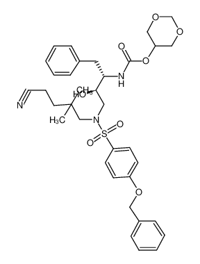 {(1S,2R)-1-Benzyl-3-[(4-cyano-2,2-dimethyl-butyl)-(4-benzyloxybenzenesulfonyl)-amino]-2-hydroxy-propyl}-carbamic acid [1,3]dioxan-5-yl ester_288291-62-3