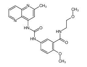 2-methoxy-N-(2-methoxy-ethyl)-5-[3-(2-methyl-[1,5]naphthyridin-4-yl)-ureido]-benzamide_288326-61-4