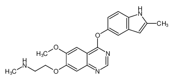 2-((6-methoxy-4-((2-methyl-1H-indol-5-yl)oxy)quinazolin-7-yl)oxy)-N-methylethan-1-amine_288382-53-6