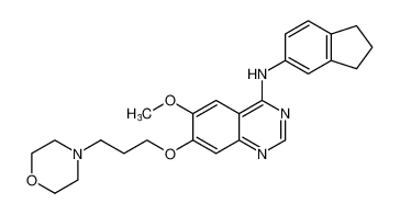 N-(2,3-dihydro-1H-inden-5-yl)-6-methoxy-7-(3-morpholinopropoxy)quinazolin-4-amine_288383-49-3