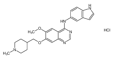 N-(1H-indol-5-yl)-6-methoxy-7-((1-methylpiperidin-4-yl)methoxy)quinazolin-4-amine hydrochloride_288386-52-7