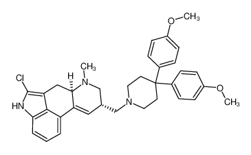 [6aR,9S]-9-[4,4-Bis-(4-methoxy-phenyl)-piperidin-1-ylmethyl]-5-chloro-7-methyl-4,6,6a,7,8,9-hexahydro-indolo[4,3-fg]quinoline_288388-81-8