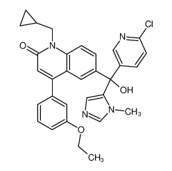 6-[(6-Chloro-pyridin-3-yl)-hydroxy-(3-methyl-3H-imidazol-4-yl)-methyl]-1-cyclopropylmethyl-4-(3-ethoxy-phenyl)-1H-quinolin-2-one_288391-44-6
