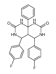 4,5-bis-(4-fluoro-phenyl)-8a-phenyl-hexahydro-pyrimido[4,5-d]pyrimidine-2,7-dione_28840-47-3