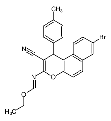 N-(8-Bromo-2-cyano-1-p-tolyl-1H-benzo[f]chromen-3-yl)-formimidic acid ethyl ester_288401-73-0