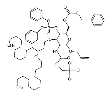 allyl 6-O-benzyloxycarbonyl-2-deoxy-4-O-(diphenylphosophono)-3-O-[(R)-3-(dodecyloxy)tetradecyl]-2-[(2,2,2-trichloroethoxycarbonyl)amino]-α-D-glucopyranoside_288403-35-0