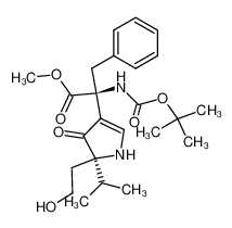 (S)-2-tert-Butoxycarbonylamino-2-[(R)-5-(2-hydroxy-ethyl)-5-isopropyl-4-oxo-4,5-dihydro-1H-pyrrol-3-yl]-3-phenyl-propionic acid methyl ester_288404-51-3