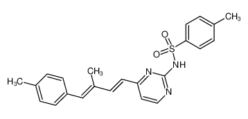 N-[4-(3-methyl-4-p-tolyl-buta-1,3-dienyl)-pyrimidin-2-yl]-toluene-4-sulfonamide_28858-63-1