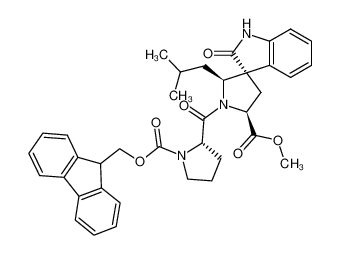 (2'S,3'S,5'S)-1'-[(S)-1-(9H-Fluoren-9-ylmethoxycarbonyl)-pyrrolidine-2-carbonyl]-2'-isobutyl-2-oxo-1,2-dihydro-spiro[indole-3,3'-pyrrolidine]-5'-carboxylic acid methyl ester_288583-41-5