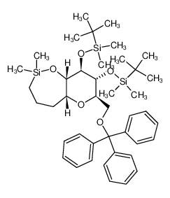 (2R,3R,4R,4aS,9aR)-3,4-Bis-(tert-butyl-dimethyl-silanyloxy)-6,6-dimethyl-2-trityloxymethyl-octahydro-1,5-dioxa-6-sila-benzocycloheptene_288585-04-6