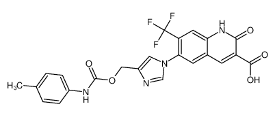2-oxo-6-(4-(((p-tolylcarbamoyl)oxy)methyl)-1H-imidazol-1-yl)-7-(trifluoromethyl)-1,2-dihydroquinoline-3-carboxylic acid_288615-25-8
