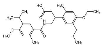 3-(4-Ethoxy-2-methyl-5-propyl-phenyl)-4-(5-isopropyl-4-methoxy-2-methyl-benzoylamino)-butyric acid_28889-02-3