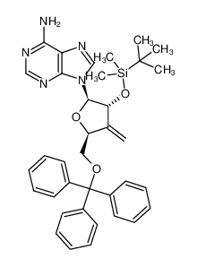9-(2-O-tert-butyldimethylsilyl-3-deoxy-3-methylene-5-O-trityl-β-D-erythro-pentofuranosyl)adenine_289044-87-7