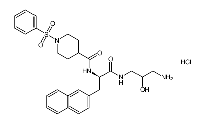 N-((2R)-1-((3-amino-2-hydroxypropyl)amino)-3-(naphthalen-2-yl)-1-oxopropan-2-yl)-1-(phenylsulfonyl)piperidine-4-carboxamide hydrochloride_289047-44-5