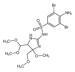 4-amino-3,5-dibromo-N-(4-dimethoxymethyl-5-methoxy-5-methoxymethyl-4,5-dihydro-1H-imidazol-2-yl)-benzenesulfonamide_28918-88-9