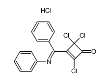 2,4,4-Trichloro-3-{phenyl-[(E)-phenylimino]-methyl}-cyclobut-2-enone; hydrochloride_2892-50-4