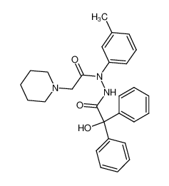 N'-(hydroxy-diphenyl-acetyl)-N-(piperidin-1-yl-acetyl)-N-m-tolyl-hydrazine_28944-36-7