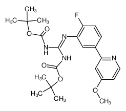 N,N'-bis(tert-butoxycarbonyl)-N'-(2-fluoro-5-(4-methoxypyridin-2-yl)phenyl)guanidine_289469-20-1
