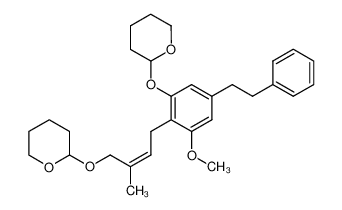 (Z)-2-(3-methoxy-2-(3-methyl-4-((tetrahydro-2H-pyran-2-yl)oxy)but-2-en-1-yl)-5-phenethylphenoxy)tetrahydro-2H-pyran_289472-28-2