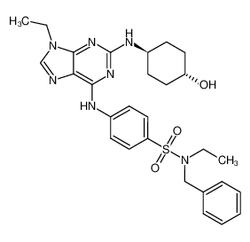 N-Benzyl-N-ethyl-4-[9-ethyl-2-(trans-4-hydroxy-cyclohexylamino)-9H-purin-6-yl-amino]-phenyl-sulfonamide_289479-55-6