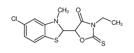 5-(5-chloro-3-methyl-2,3-dihydro-benzothiazol-2-yl)-3-ethyl-2-thioxo-oxazolidin-4-one_2896-45-9